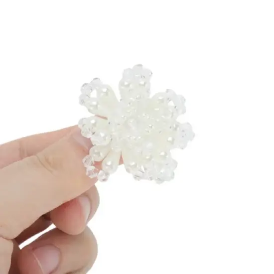 Unique Bargains Pearls Flowerss Shoelace Charms White 1 Pair image {2}