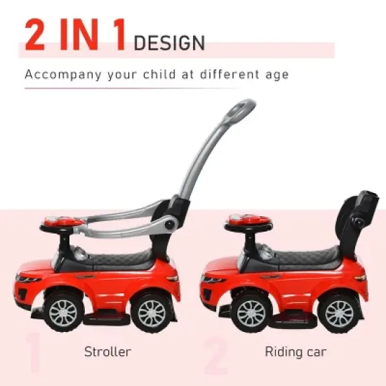 2 In 1  Push Car Stroller Sliding Car with Horn Music Light Function Secure Bar Ride on Toy for Boy Girl 1-3 Years Old-3irtyhousy image {1}