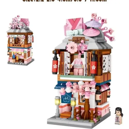 TopComfy Baby and Toddler Learning Toy Japanese Street View Mini Building Block Set with Creative Play for Home, Multicolored, 11.81"*7.87"*3.14" image {4}