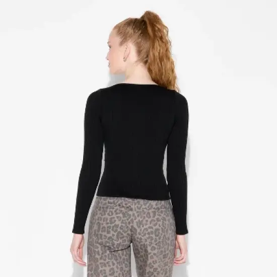 Women's Long Sleeve Seamless Square Neck Blouse - Wild Fable&trade; image {2}