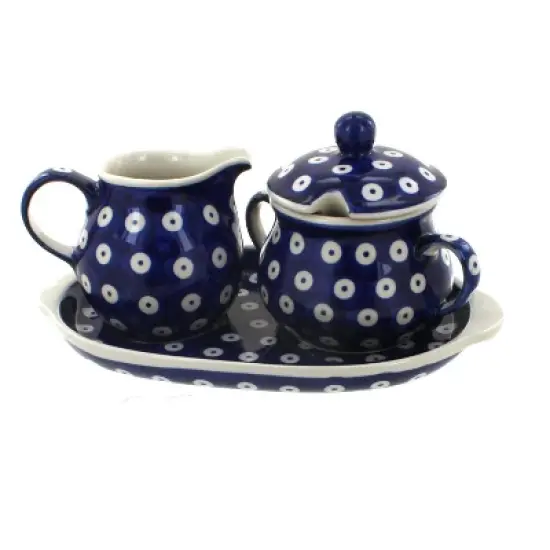 Blue Rose Polish Pottery K091 Manufaktura Cream & Sugar Set image {6}