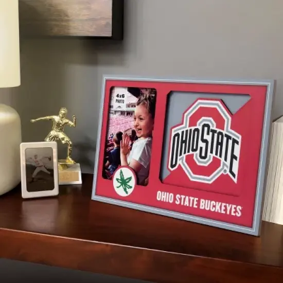 NCAA Ohio State Buckeyes Logo 4" x 6" Picture Frame: MDF Rectangle Tabletop Display image {1}
