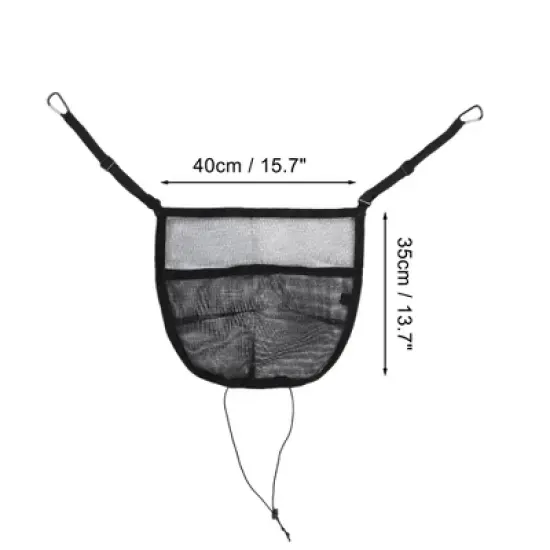 Unique Bargains Dog Car Barrier with Elastic Mesh 15.7"x13.7" Black 1 Pc image {1}