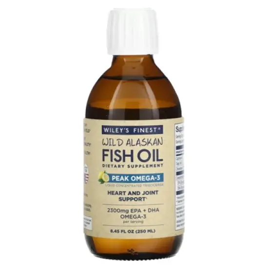 Wiley's Finest Wild Alaskan Fish Oil, Peak Omega-3, Natural Lemon, 8.45 fl oz (250 ml) image {3}
