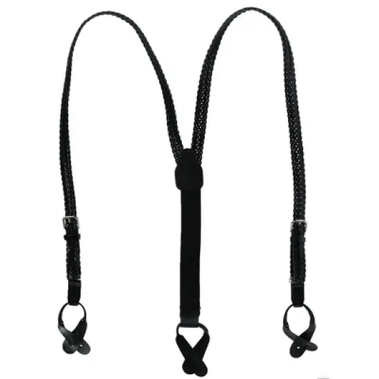 CTM Coated Leather Button-End 3/4 Inch Braided Suspenders image {4}