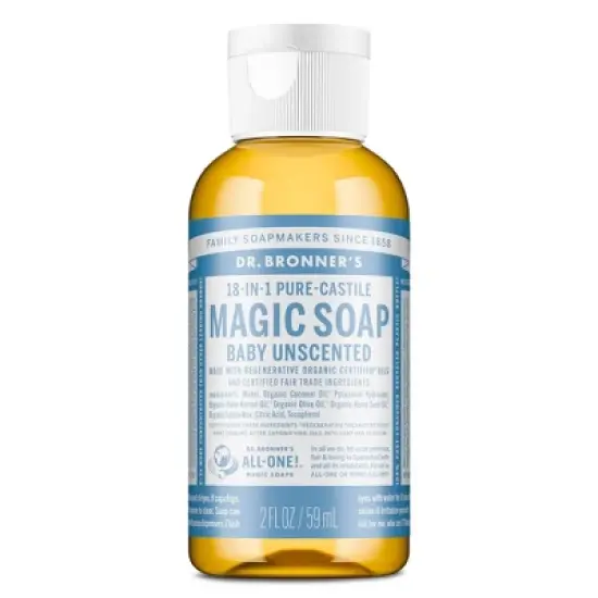Dr. Bronner's Magic Pure Castile Liquid Soap Hand & Bodywash&nbsp;- Baby Unscented - 2 fl oz image {7}