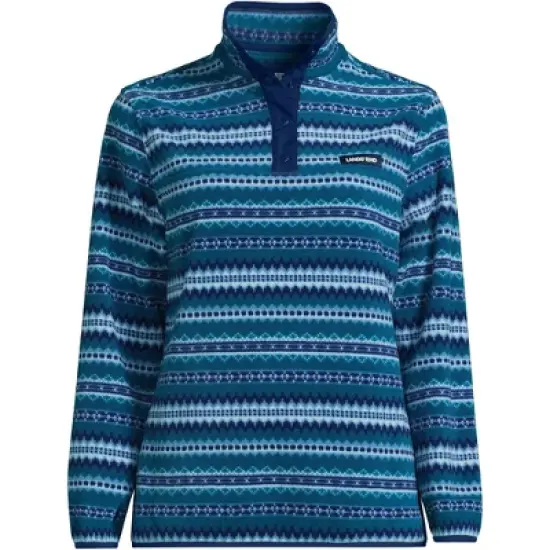 Lands' End Women's Heritage Fleece Snap Neck Pullover image {11}