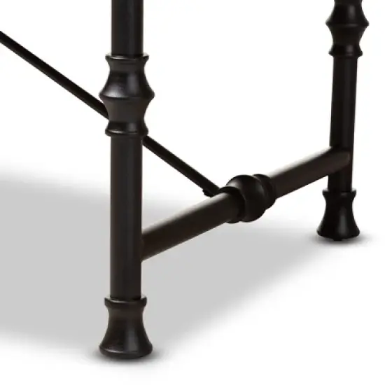Verdin Wood Finished Criss Cross Desk Bronze - BaxtonStudio image {2}