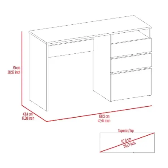 PAGED Versatile Gaming Desk Classic Computer Desk with Three Drawers, Office Desk for Study, Living Room image {4}