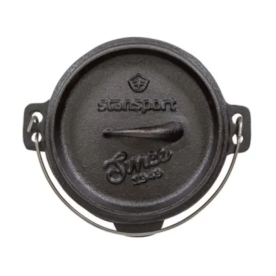 Stansport Preseasoned Cast Iron Flat Bottom Dutch Oven image {2}