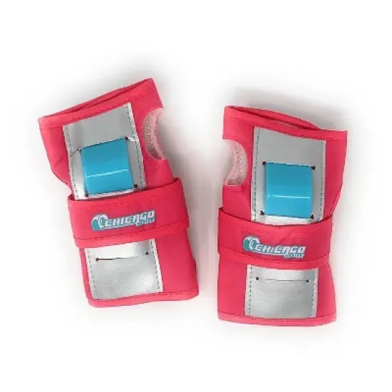 Chicago Skates Deluxe Kids' Quad Roller Skate Combo Set - Pink/White image {5}