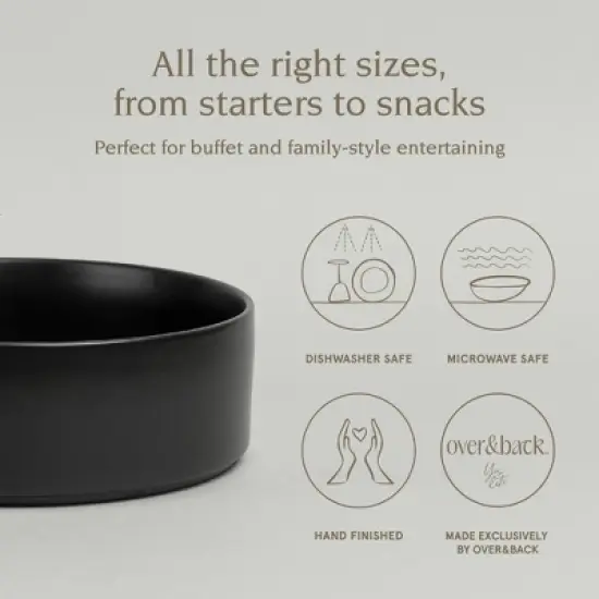 over&back Stackable 10" Hand-Finished Stoneware Serving Bowl image {2}