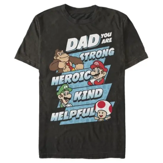 Men's Nintendo Father's Day Mario Dad Qualities T-Shirt image {4}