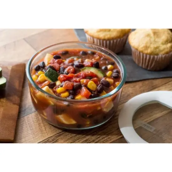 Pyrex Blue Storage Round Dish with Dark Plastic Cover Clear (2-Cup Pack of 3) image {1}