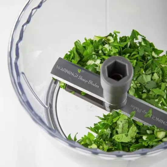 PL8 High Speed Mini Chopper: Manual Vegetable & Veggie Chopper, Dishwasher-Safe, Clear/Gray/White, 1 Blade image {3}