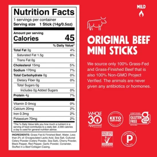 Chomps Chomplings Original Beef Mini Sticks - 3oz/6ct image {2}