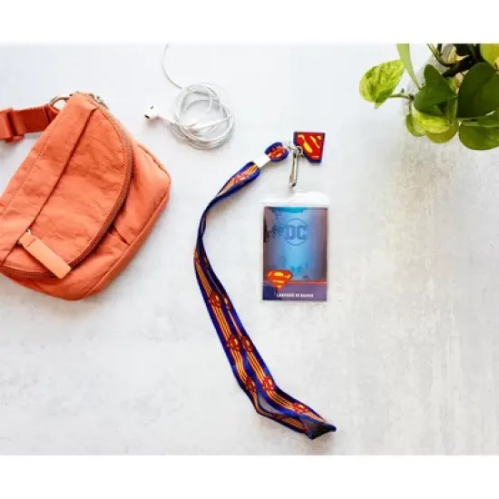 Silver Buffalo DC Comics Superman 22-Inch Lanyard With ID Badge Holder And Logo Charm image {1}