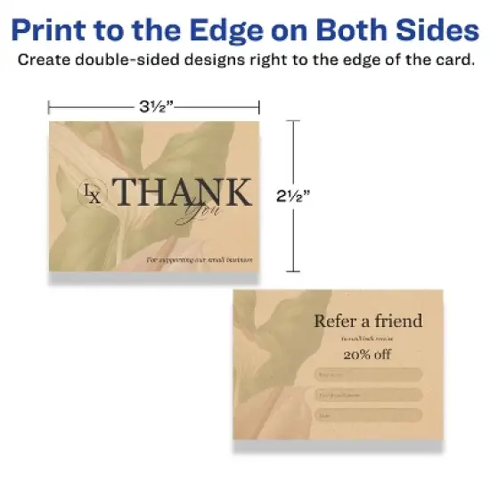 Avery Printable Business Cards, 2.5" x 3.5", Kraft Brown, 60ct image {5}