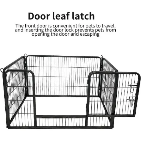 24" Heavy Duty Metal Dog Playpen - Indoor/Outdoor Pet Fence for Small/Medium/Large Dogs, Portable Animal Barrier for Yard, RV & Camping - Black image {2}