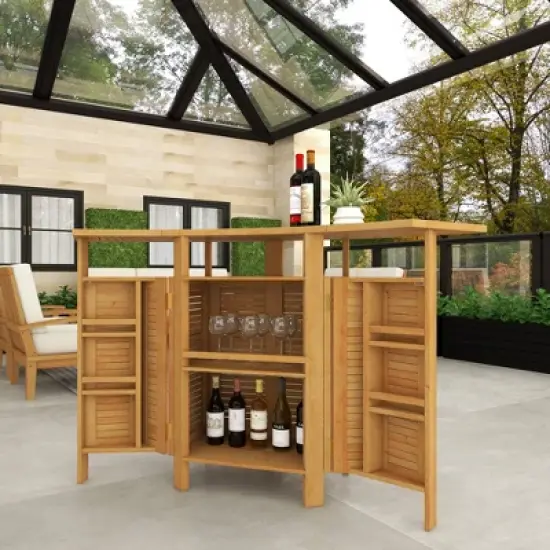 Patio Bar Table Teak - Olivia & May image {8}