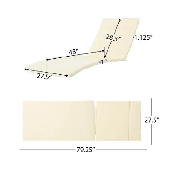 Christopher Knight Home Salem Outdoor Water Resistant Fabric Chaise Lounge Cushions (Set of 2) image {2}