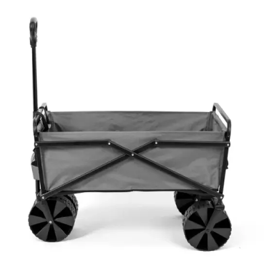 Seina Collapsible Steel Frame Folding Utility Beach Wagon Cart, Gray (2 Pack) image {1}
