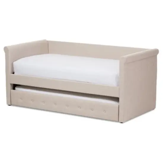 Twin Alena Modern And Contemporary Fabric Daybed with Trundle - Baxton Studio image {6}