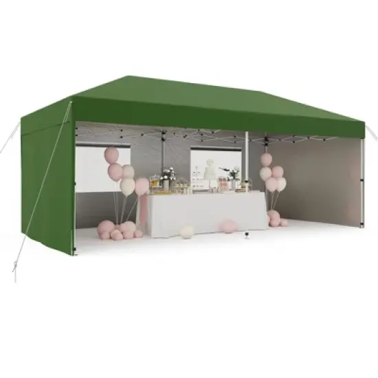 10x20 Pop Up Canopy Tent with 4 SideWalls, Heavy Duty Outdoor Canopy All Season Waterproof Commercial Street Vendors Party Tents with Roller Bag image {11}