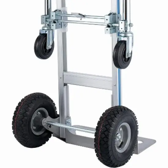 Convertible Hand Truck Dolly, Heavy Duty Folding Utility Cart, Pneumatic Tires for Warehouse, Aluminum image {7}