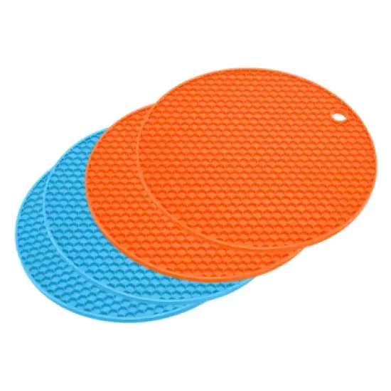 Unique Bargains Silicone Pot Holder Teapot Coaster Trivet Mat 4 Pcs image {9}