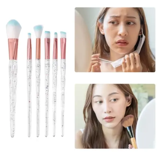 Unique Bargains Makeup Brush Set Foundation Concealer Blusher Brush Nylon Plastic Metal Handle 20 Pcs image {5}