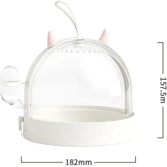 Acekool Hamster Cage, Transparent PS Habitat with 180&deg; Rotating Door, Silicone Handle, Surround Ventilation, Easy Carry Pet Home image {4}