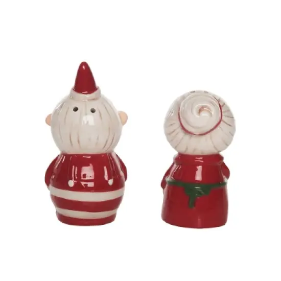 Transpac Dolomite Santa and Mrs. Claus Salt and Pepper Shaker Set of 2 for Christmas Holiday Table Decor image {2}