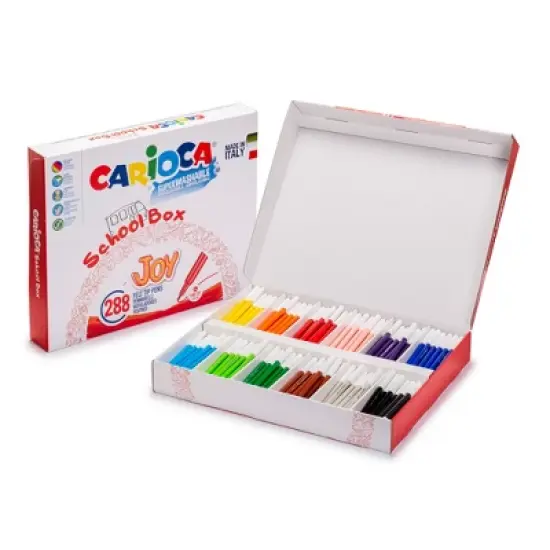 CARIOCA Joy Fine Tip Felt Tip Washable Pens School Box - 288 Pieces image {4}