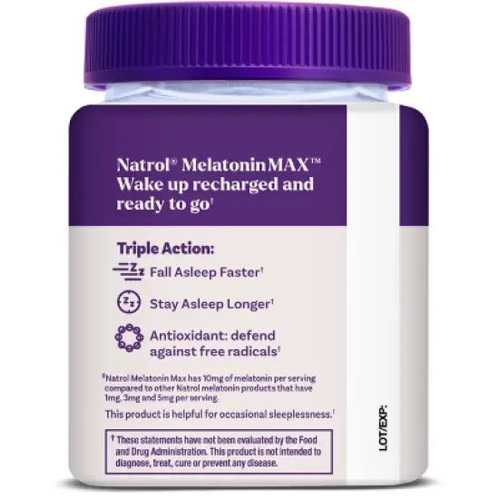 Natrol Melatonin Max 10mg Per Gummy Sleep Aid - Blueberry - 50ct image {11}