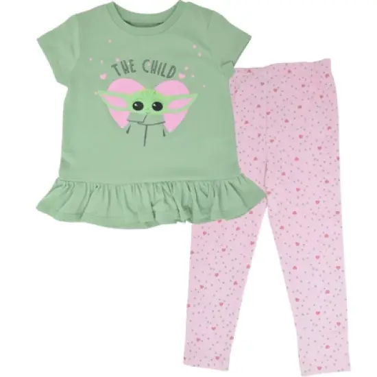 Star Wars The Mandalorian The Child Baby Girls T-Shirt and Leggings Outfit Set Infant image {6}