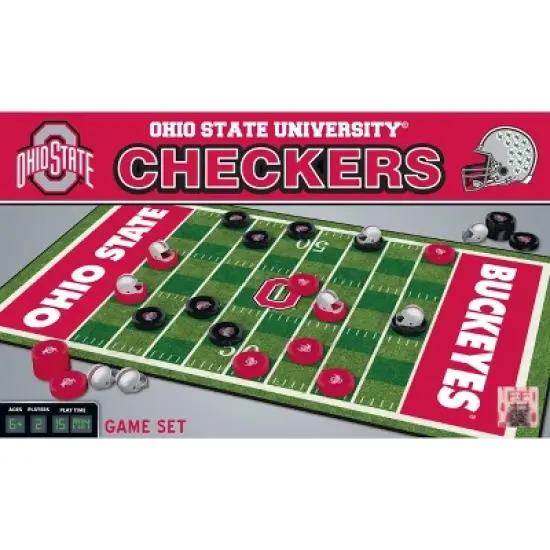 MasterPieces Officially licensed NCAA Ohio State Buckeyes Checkers Board Game for Families and Kids ages 6 and Up image {1}