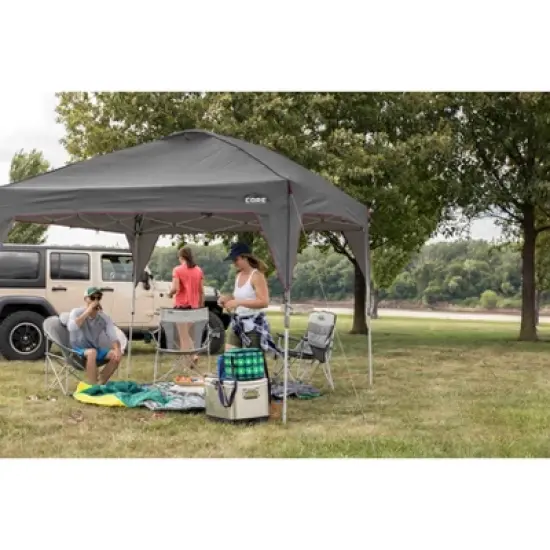 CORE Instant Canopy 10 x 10 Foot Outdoor Pop Up Shade Canopy Shelter Tent, Gray image {4}