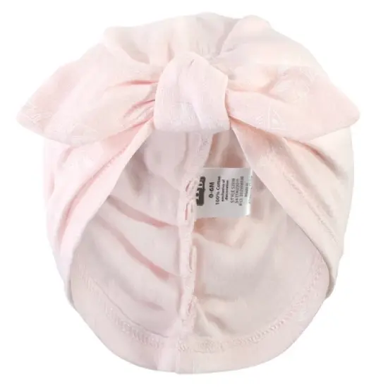 Hudson Baby Baby Girl Turban Cotton Headwraps, Pink Feather, One Size image {4}