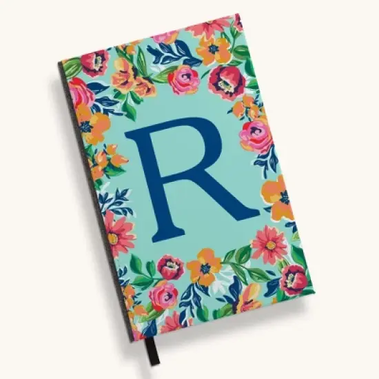 Personalization Mall Flowery Initial Journal, Blue Aqua image {21}