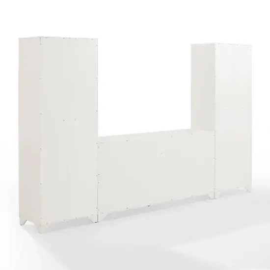 3pc Tara Sideboard and Pantry Set Distressed White - Crosley image {8}