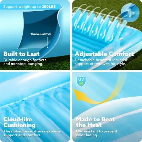 Sloosh Luxe Edition Inflatable Suntan Tub Floating Pool Lounger Pool Tanning Pool Inflatable Tanning Bed for Adults image {5}