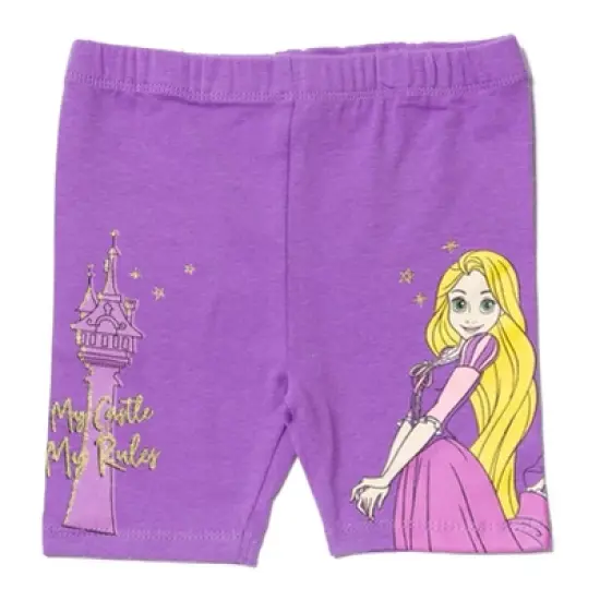Disney Princess Ariel Belle Rapunzel Moana Girls 4 Pack Bike Shorts Toddler to Big Kid image {5}