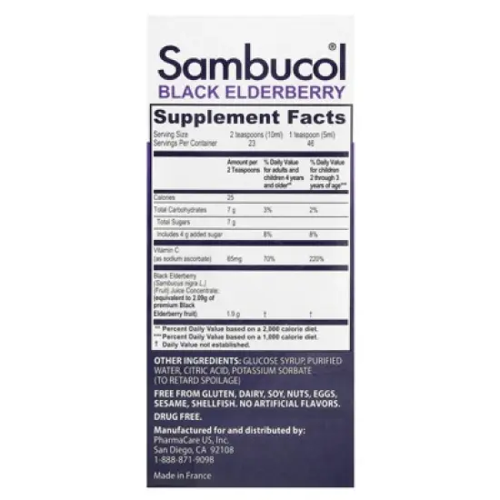 Sambucol Black Elderberry Syrup for Kids - Kids Elderberry Syrup, Added Vitamin C, Black Elderberry Syrup for Kids, Sambucus Elderberry Kids Syrup For image {1}