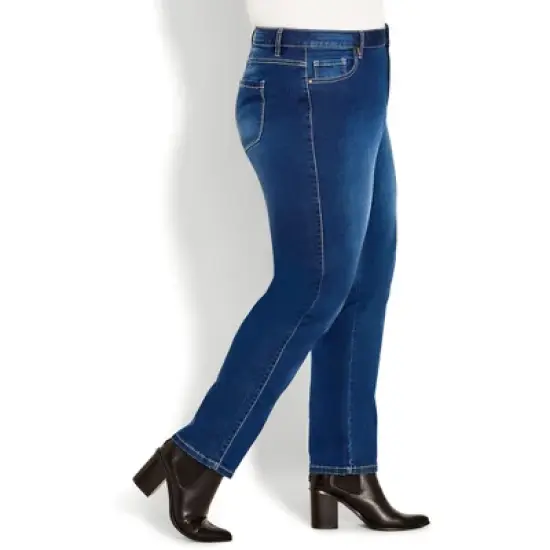 Women's Plus Size Butter Denim Straight Leg Jean Mid Wash - tall | AVENUE image {3}