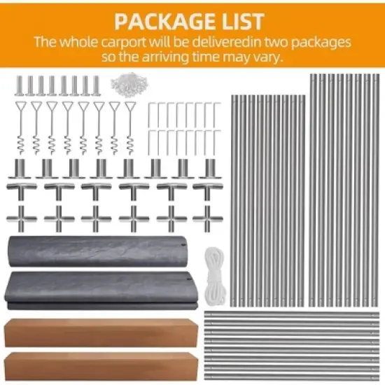 Garvee 12'x20' Carport Canopy-Heavy Duty Waterproof Portable Garage 4 Roll-up Doors & 4 Windows,for Car Truck Boat Storage image {5}