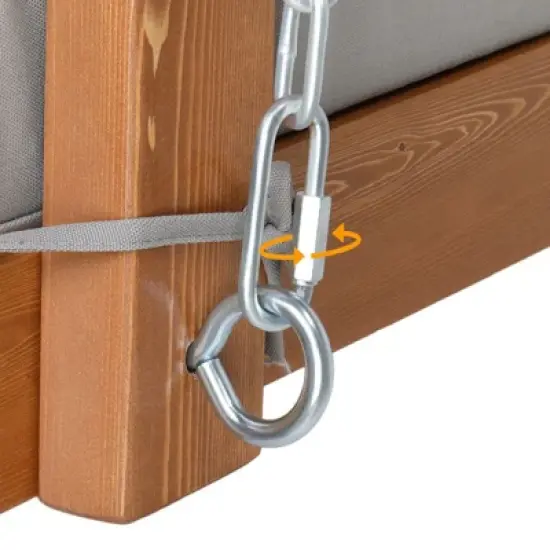 Karl Home 6.3 FT Solid Wood Porch Swing with Cushion image {3}