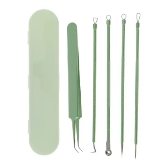 Unique Bargains Durable Diagonal Clamp Pimple Extractor Tool Kit Green 1 Set image {6}