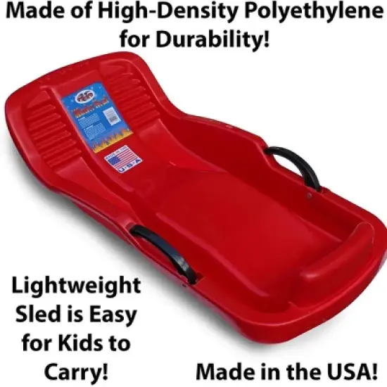 Paricon Flexible Flyer Winter Heat Sled w/ Brakes and Direction Steering, Ages 4 & Up, Durable & Lightweight Design, Easy to Carry Up Hills, 38 Inches image {2}