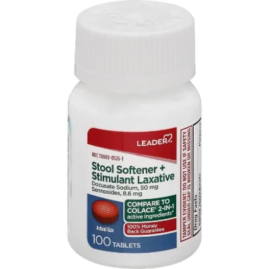 Leader Stool Softener Plus Stimulant Laxative Relieve Tablet 50mg, 100 Count image {7}